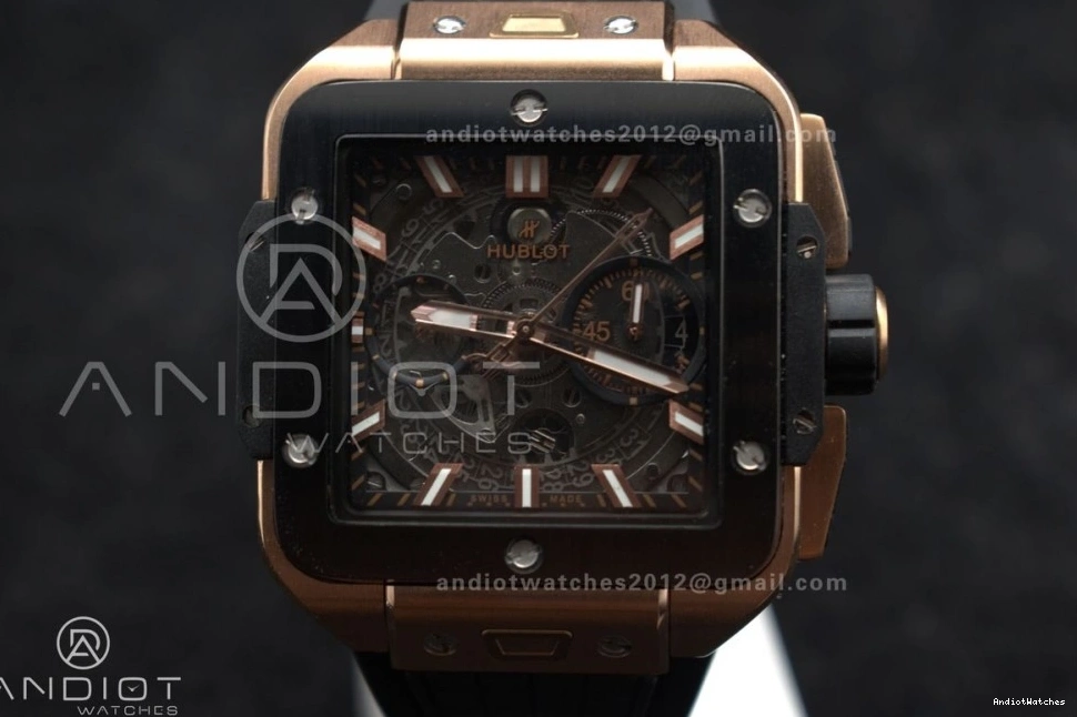 Edition Dial BBF Bezel Skeleton 1:1 A Ceramic Square Unico on Affordable Rubber RG Bang Strap 42mm 1116 Black Best 1024